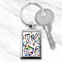 Colorful Letters From Wood Ice Cream Stick Isolated On White Background Key Chains (rectangle)  by Simbadda