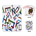 Colorful Letters From Wood Ice Cream Stick Isolated On White Background Playing Card Back