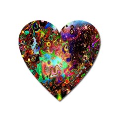 Alien World Digital Computer Graphic Heart Magnet by Simbadda