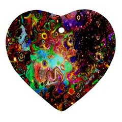 Alien World Digital Computer Graphic Heart Ornament (two Sides) by Simbadda