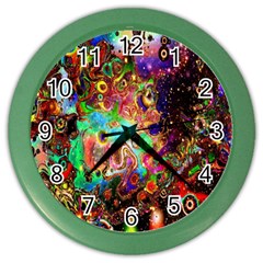 Alien World Digital Computer Graphic Color Wall Clocks by Simbadda