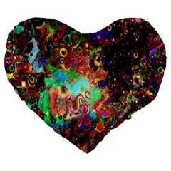 Alien World Digital Computer Graphic Large 19  Premium Flano Heart Shape Cushions by Simbadda