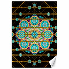 Gold Silver And Bloom Mandala Canvas 20  X 30   by pepitasart