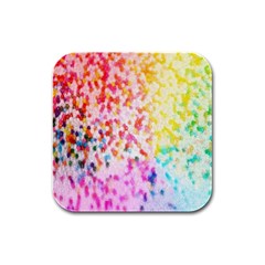 Colorful Colors Digital Pattern Rubber Square Coaster (4 Pack)  by Simbadda