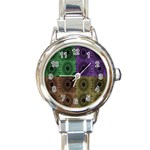 Creative Digital Pattern Computer Graphic Round Italian Charm Watch Front