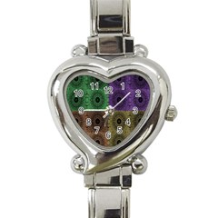 Creative Digital Pattern Computer Graphic Heart Italian Charm Watch by Simbadda