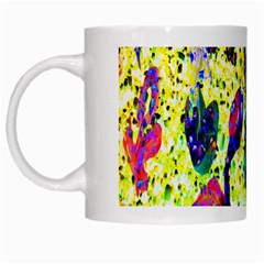 Grunge Abstract Yellow Hand Grunge Effect Layered Images Of Texture And Pattern In Yellow White Black White Mugs by Simbadda