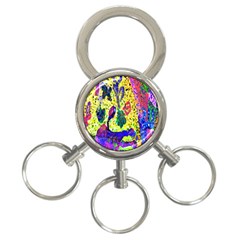 Grunge Abstract Yellow Hand Grunge Effect Layered Images Of Texture And Pattern In Yellow White Black 3-ring Key Chains by Simbadda