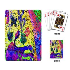 Grunge Abstract Yellow Hand Grunge Effect Layered Images Of Texture And Pattern In Yellow White Black Playing Card by Simbadda