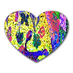 Grunge Abstract Yellow Hand Grunge Effect Layered Images Of Texture And Pattern In Yellow White Black Heart Mousepads