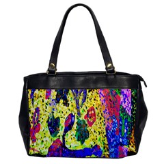 Grunge Abstract Yellow Hand Grunge Effect Layered Images Of Texture And Pattern In Yellow White Black Office Handbags by Simbadda