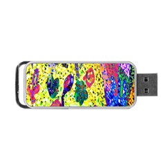 Grunge Abstract Yellow Hand Grunge Effect Layered Images Of Texture And Pattern In Yellow White Black Portable Usb Flash (one Side) by Simbadda