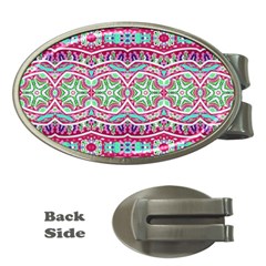 Colorful Seamless Background With Floral Elements Money Clips (oval)  by Simbadda