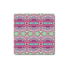 Colorful Seamless Background With Floral Elements Square Magnet by Simbadda