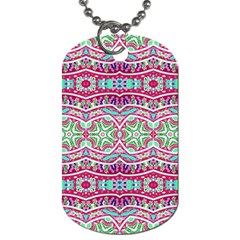 Colorful Seamless Background With Floral Elements Dog Tag (one Side) by Simbadda