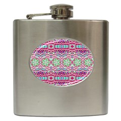 Colorful Seamless Background With Floral Elements Hip Flask (6 Oz) by Simbadda