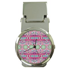 Colorful Seamless Background With Floral Elements Money Clip Watches by Simbadda