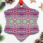 Colorful Seamless Background With Floral Elements Snowflake Ornament (Two Sides) Front