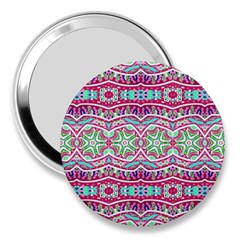 Colorful Seamless Background With Floral Elements 3  Handbag Mirrors by Simbadda