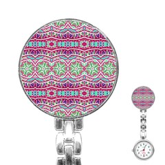 Colorful Seamless Background With Floral Elements Stainless Steel Nurses Watch by Simbadda