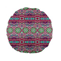 Colorful Seamless Background With Floral Elements Standard 15  Premium Flano Round Cushions by Simbadda