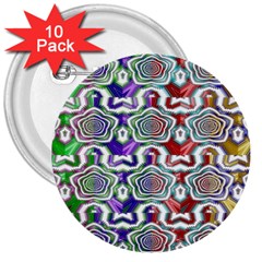 Digital Patterned Ornament Computer Graphic 3  Buttons (10 Pack)  by Simbadda