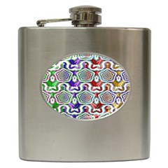 Digital Patterned Ornament Computer Graphic Hip Flask (6 Oz) by Simbadda