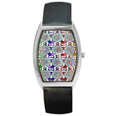 Digital Patterned Ornament Computer Graphic Barrel Style Metal Watch by Simbadda