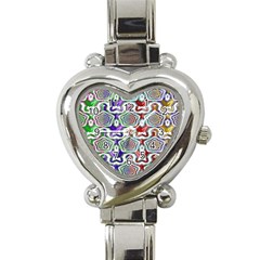 Digital Patterned Ornament Computer Graphic Heart Italian Charm Watch by Simbadda