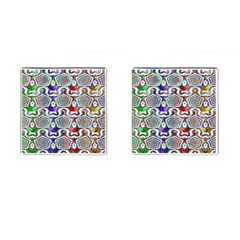 Digital Patterned Ornament Computer Graphic Cufflinks (square) by Simbadda