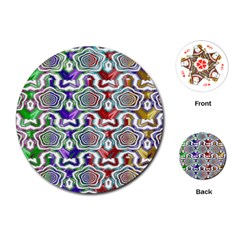 Digital Patterned Ornament Computer Graphic Playing Cards (round)  by Simbadda