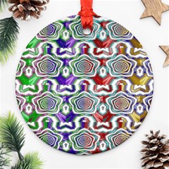 Digital Patterned Ornament Computer Graphic Round Ornament (two Sides) by Simbadda