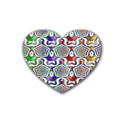 Digital Patterned Ornament Computer Graphic Heart Coaster (4 Pack)  by Simbadda