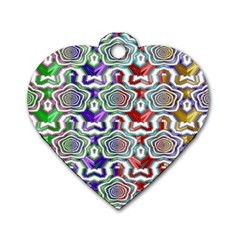 Digital Patterned Ornament Computer Graphic Dog Tag Heart (two Sides) by Simbadda