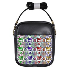 Digital Patterned Ornament Computer Graphic Girls Sling Bags by Simbadda