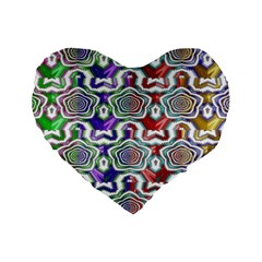 Digital Patterned Ornament Computer Graphic Standard 16  Premium Heart Shape Cushions by Simbadda