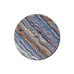 Fractal Waves Background Wallpaper Pattern Rubber Coaster (Round)  Front