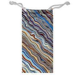 Fractal Waves Background Wallpaper Pattern Jewelry Bag by Simbadda