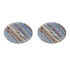 Fractal Waves Background Wallpaper Pattern Cufflinks (oval) by Simbadda