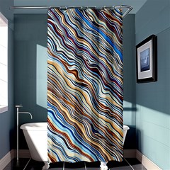 Fractal Waves Background Wallpaper Pattern Shower Curtain 36  X 72  (stall)  by Simbadda