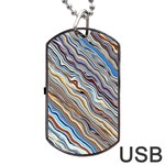 Fractal Waves Background Wallpaper Pattern Dog Tag USB Flash (Two Sides) Front