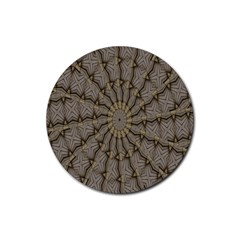 Abstract Image Showing Moiré Pattern Rubber Round Coaster (4 Pack) 