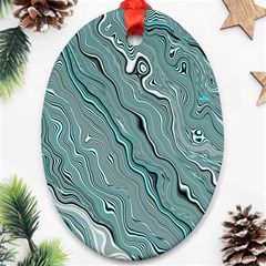 Fractal Waves Background Wallpaper Ornament (oval) by Simbadda