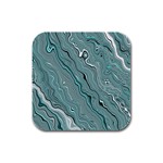 Fractal Waves Background Wallpaper Rubber Square Coaster (4 pack)  Front