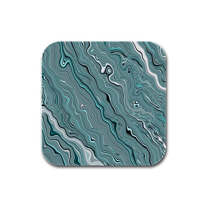 Fractal Waves Background Wallpaper Rubber Square Coaster (4 pack) 