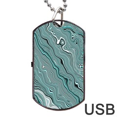 Fractal Waves Background Wallpaper Dog Tag Usb Flash (two Sides)