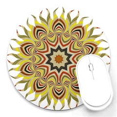 Abstract Geometric Seamless Ol Ckaleidoscope Pattern Round Mousepads