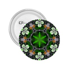 Green Flower In Kaleidoscope 2 25  Buttons by Simbadda