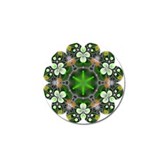 Green Flower In Kaleidoscope Golf Ball Marker (10 Pack) by Simbadda