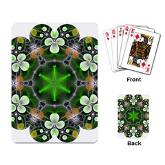 Green Flower In Kaleidoscope Playing Card by Simbadda